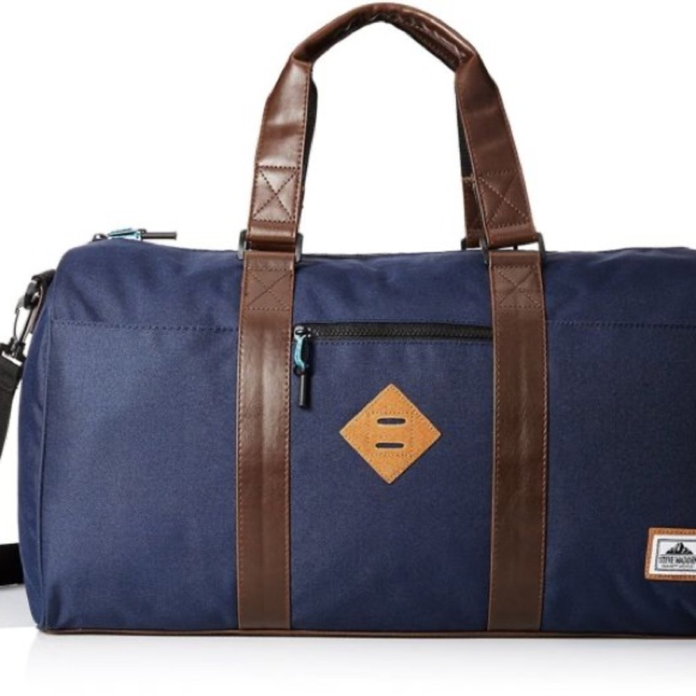 Steve Madden Charcoal Duffel with Tan Accents